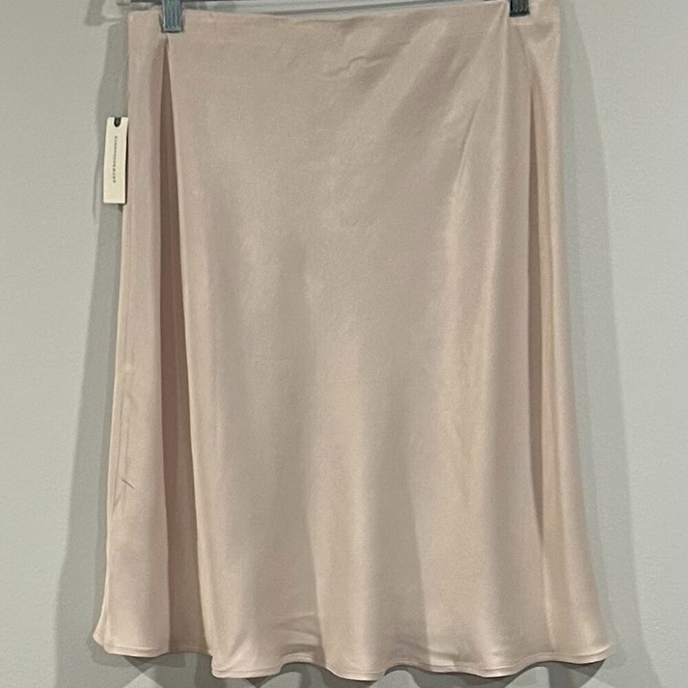 Anthropologie The Tilda Knee-Length Slip Skirt Size L in Neutral